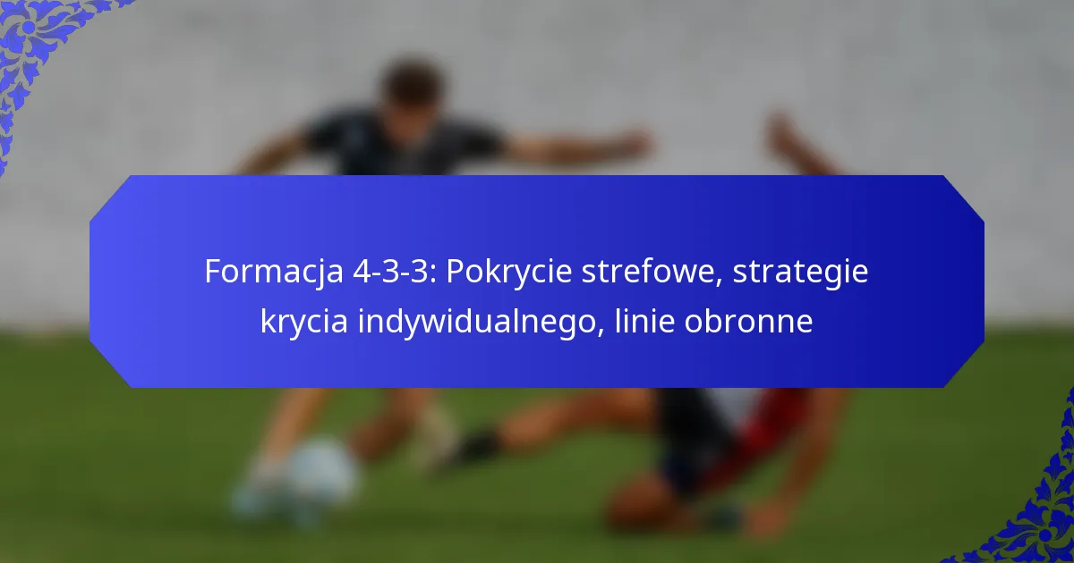 Formacja 4-3-3: Pokrycie strefowe, strategie krycia indywidualnego, linie obronne