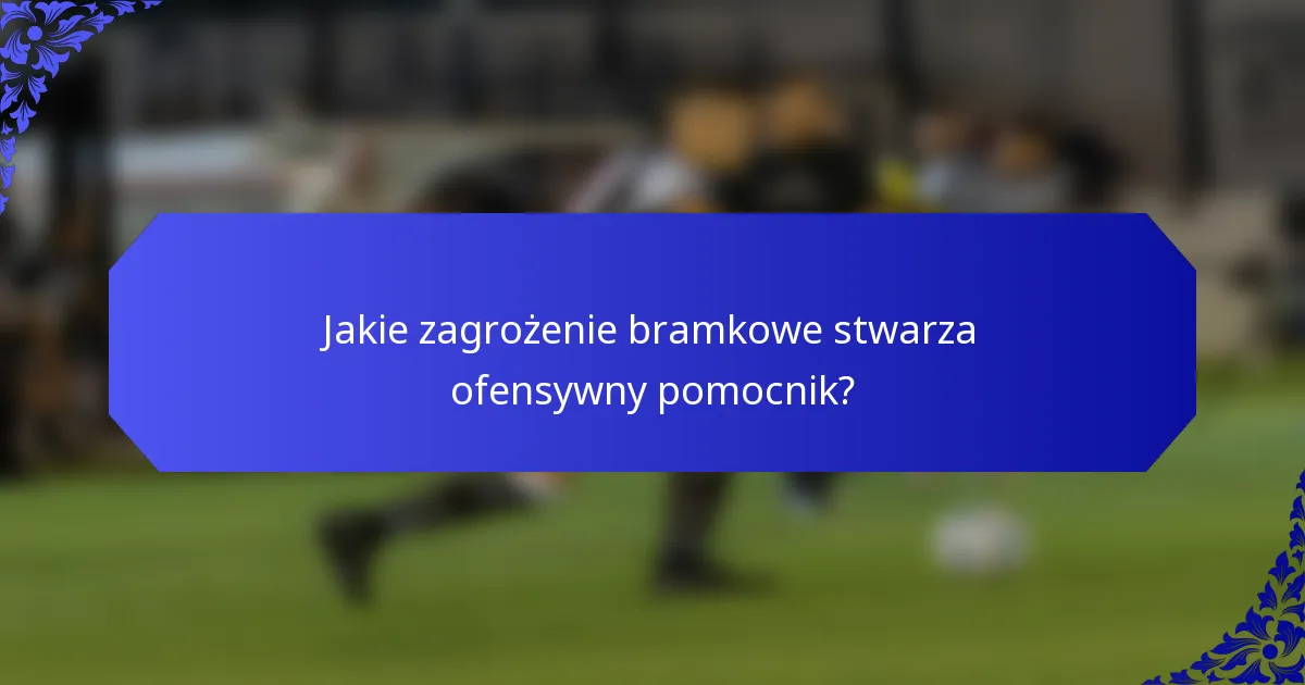 Jakie zagrożenie bramkowe stwarza ofensywny pomocnik?